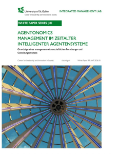 Cover des Universität-St.-Gallen-Whitepapers „Agentonomics: Management im Zeitalter intelligenter Agentensysteme“